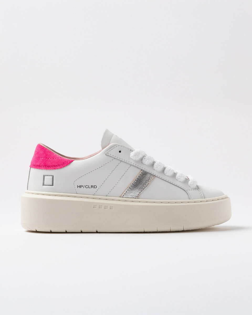Hill Low PLATEFORME BASSE BLANCHE-FUXIA