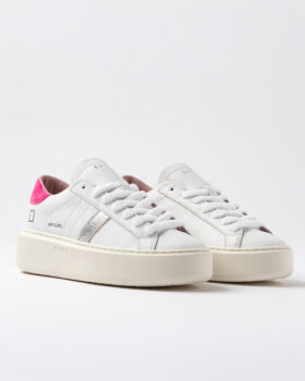 Hill Low PLATEFORME BASSE BLANCHE-FUXIA
