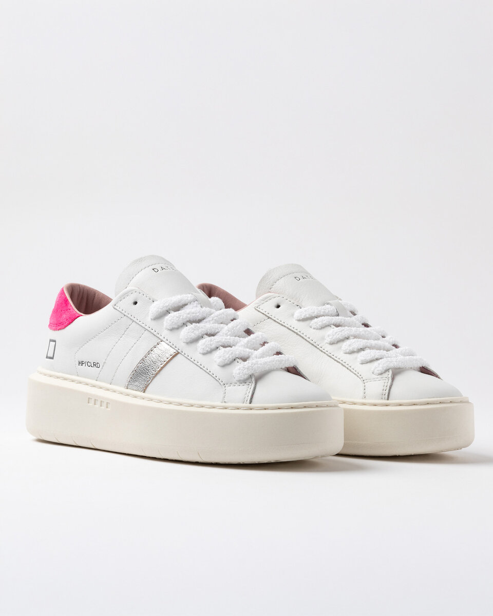 Hill Low PLATEFORME BASSE BLANCHE-FUXIA
