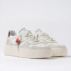 PLATEFORME COURT EN VEAU VINTAGE BLANC-LÉOPARD